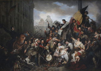 Episode of the Belgian Revolution of 1830, Egide Charles Gustave Wappers (1834), in the Musée d'Art Ancien, Brussels.