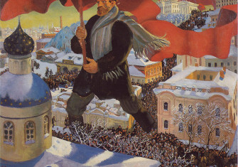 Boris Kustodiev's 1920 painting "Bolshevik"