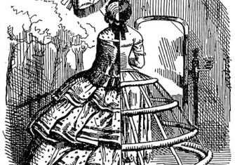 Cutaway view of a crinoline, Punch magazine, August 1856