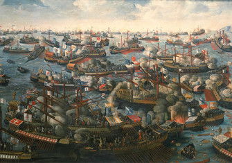 The Battle of Lepanto, unknown artist, late 16th century