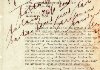 Letter from 1942 referencing the "Endlösung der Judenfrage" (Final Solution of the Jewish Question