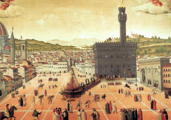 Painting (1650) of Savonarola's execution in the Piazza della Signoria