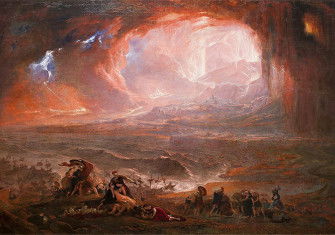 The restored version of John Martin's Destruction of Pompeii and Herculaneum