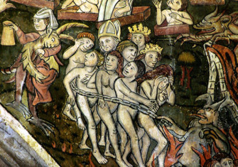 A 'doom mural' on the wall of St Thomas the Martyr, Salisbury, 1475
