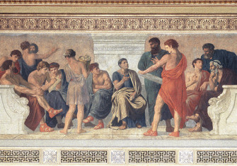 School of Aristotle. Fresco by Gustav Adolph Spangenberg, 1883-88.