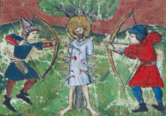 English resistance: miniature showing Edmund’s death, from  ‘The Lives of St Edmund and  St Fremund’, c.1450. (Bridgeman Images)