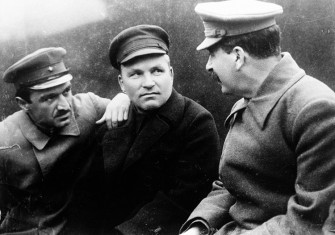 Russian rivals: Sergei Kirov (centre), flanked by Anastas Mikoyan and Joseph Stalin, October 11th, 1932.