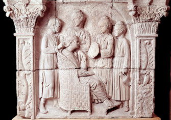 Mistress and servants: the Neumagen relief, Trier, Germany, c.AD 200