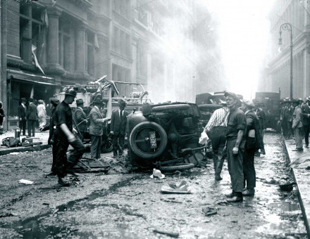 Aftermath of the Wall Street bomb, 16 September 1920. New York Daily News/Getty Images.