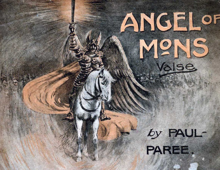 Sheet music for a waltz inspired by the Angel  of Mons, 1915. Alamy.
