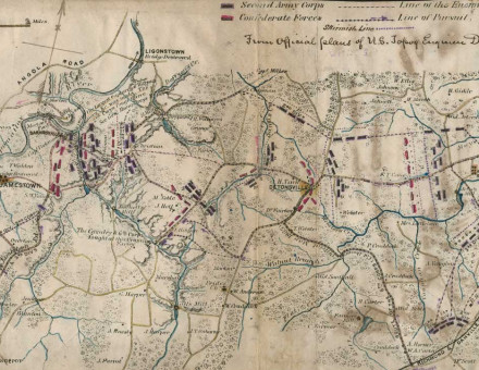 The Pursuit of the rebel army, April 6th-8th, 1865, and Battle of Sailor's Creek. Library of Congress.
