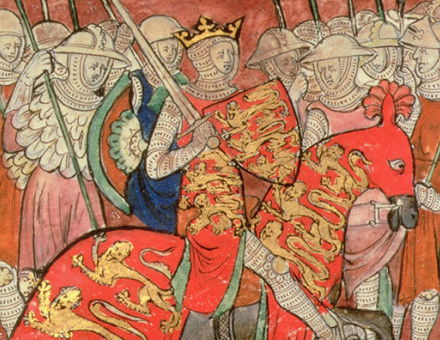 Redeemed: William the Conqueror riding with his soldiers, English, c.14th century.