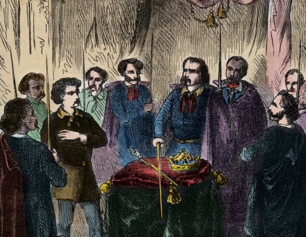 Illuminati reception, 19th-century illustration.