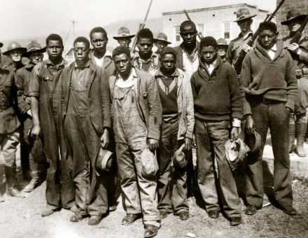 Young men accused in the Scottsboro rape case, Alabama, 1931 © Getty Images.
