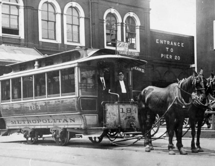 A New York streetcar, c.1890.