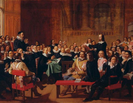 The Westminster Assembly, which met from 1643-49, in a Victorian history painting by John Rogers Herbert