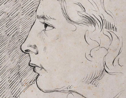 Double portrait sketch of Keats by Benjamin Haydon, 19th century 