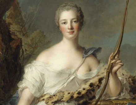 Madame de Pompadour, as Diana the Huntress by Jean-Marc Nattier, 1746. Palace of Versailles.