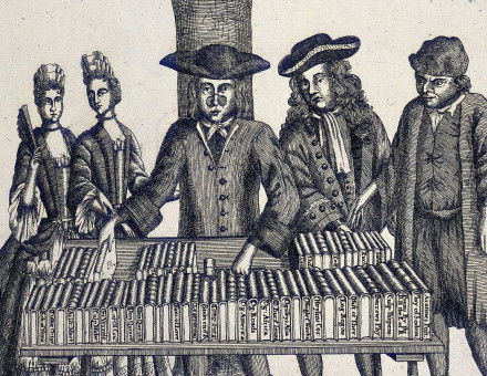 The Compleat Auctioner (detail), English engraving, c.1700 © Bridgeman Images.