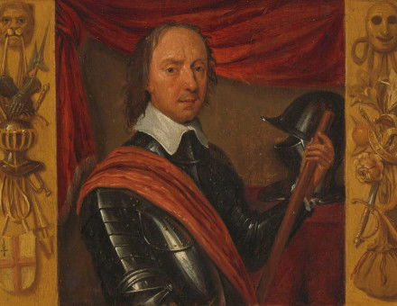 Portrait of Oliver Cromwell, in a Frame with Allegorical Figures and Historical Representations, anonymous, c. 1650