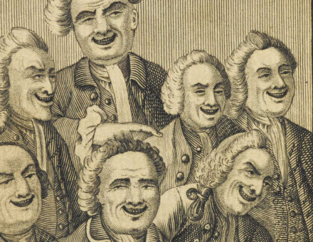 ‘Ha! ha, ha. He, he, he!’,  18th-century engraving.
