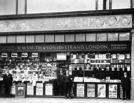 W H Smith and Son bookstall inside Victoria Station