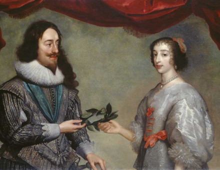 Charles I and Henrietta Maria, by Daniel Mytens, c.1630-32.