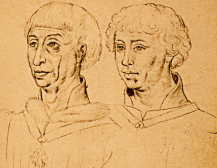 Philip the Good, Duke of Burgundy and his son Charles the Bold, 15th century.