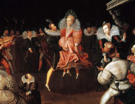 Dancing la volta, often said to depict Elizabeth I with Robert Dudley, 1st Earl of Leicester, 16th century. 
