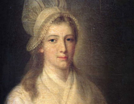 Charlotte Corday, painted just before her execution, by Jean-Jacques Hauer, 1793.