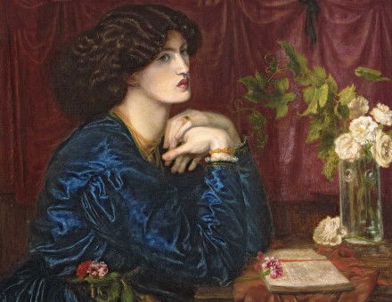 Mrs William Morris in a Blue Silk Dress, by Dante Gabriel Rossetti, 1868.