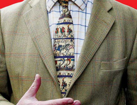 Nigel Farage’s Bayeux Tapestry tie, 20 November 2014.