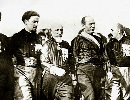 Benito Mussolini leading the March on Rome, October 1922. 