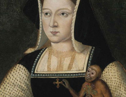 Katherine of Aragon, by Lucas Horenbout, c.1525.