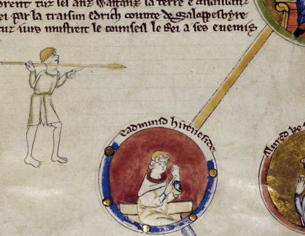 Edmund ‘Ironside’, from the Genealogical Chronicle of the English Kings,  late 13th century.