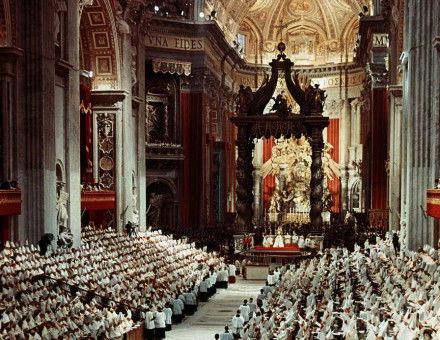 the Second Vatican Council, 1962, St Peter’s Basilica, Rome.