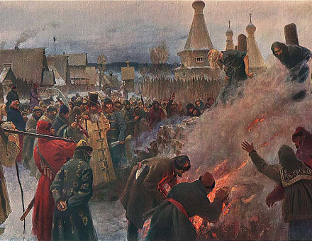 The Burning of Archpriest Avvakum, by Grigoriy Myasoyedov, 1897. Alamy.