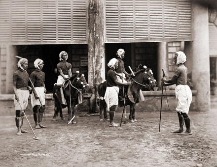 Manipuri polo players in northern India, 1875.