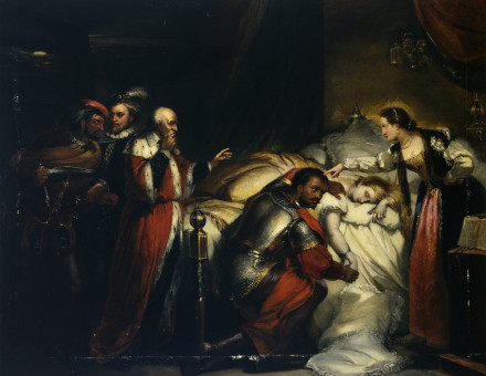Othello weeping over Desdemona's body, by William Salter, c.1857
