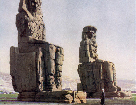 The Colossi of Memnon, illustration from Wonders of the Past, 1910. © Look and Learn/Bridgeman Images