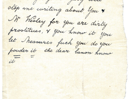 a letter used in the libel case against Annie Tugwell, 1909-13.