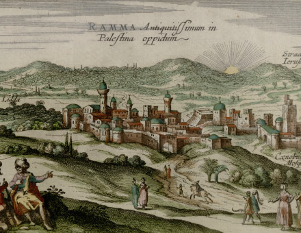 A view of Palestine’s old capital of Ramla by by Dutch cartographer Johannes Janssonius, c. 1657. National Library of Israel. Public Domain.