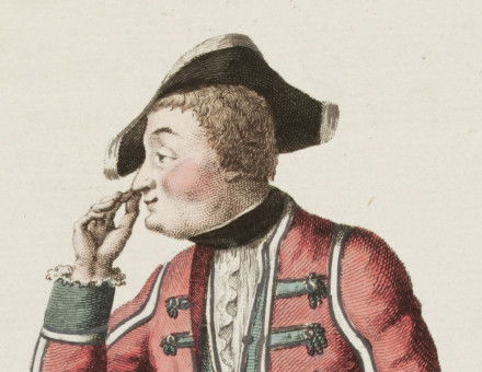 A man taking snuff, c.1790.