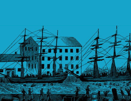 The ‘Boston Tea Party’,  16 December 1773,  18th-century woodcut. incamerastock/Alamy Stock Photo.
