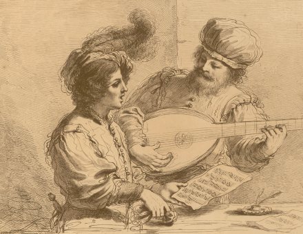 Two musicians by Francesco Bartolozzi, c. 1764-1800. Albertina. Public Domain.