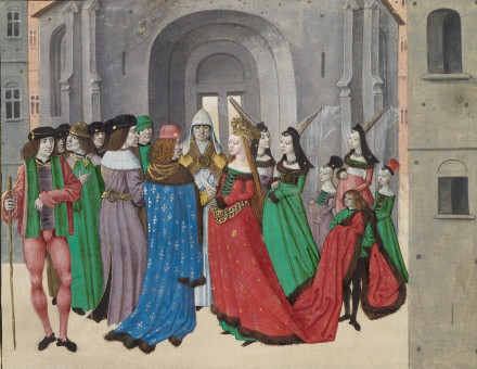 The Marriage of Louis de Blois and Marie de France, c. 1480-83, from the Chroniques. J. Paul Getty Museum. Public Domain.