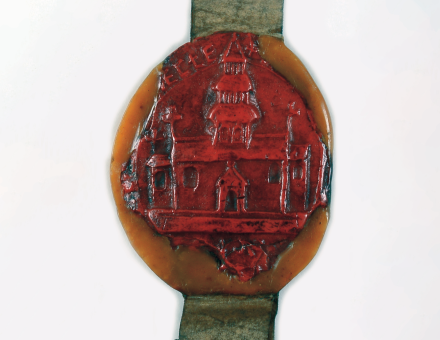 The monastic seal of Chertsey Abbey during the reign of Henry VIII, April 1525. The National Archives.