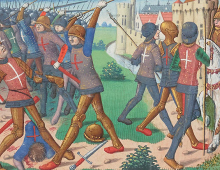 The Battle of Verneuil from the Vigiles du roi Charles VII, c. 1484. Bibliothèque nationale de France. Public Domain.