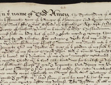 The will of John Birche of Hatfield Peverill, 1628. Essex Record Office.