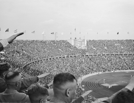 Crowds at the 1936 Summer Olympics. Two years later the Berlin Olympic Stadium was host to the England-Germany football game. Finnish Heritage Agency (CC BY 4.0).